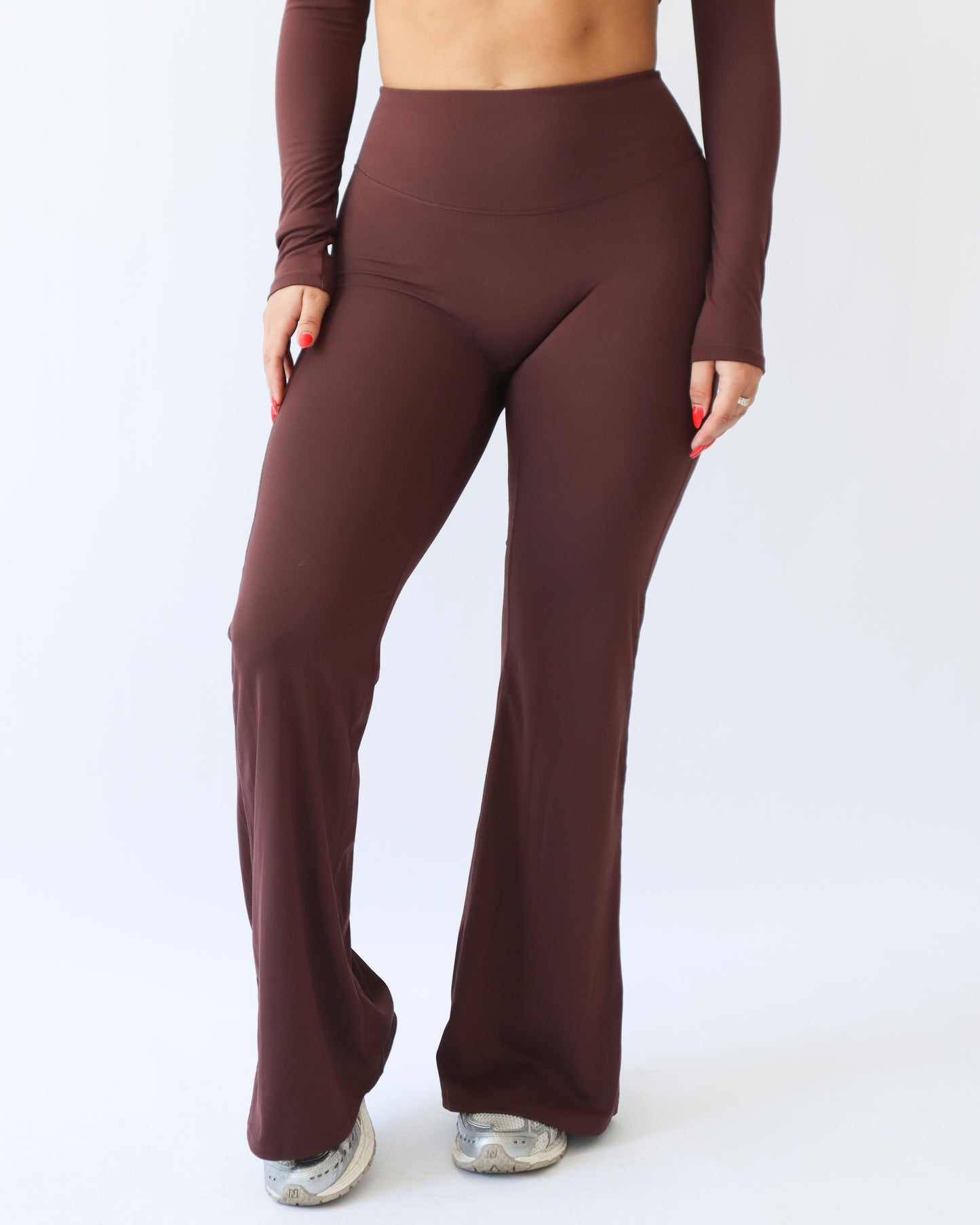 UltraSoft Mid Rise Flare Leggings - Espresso