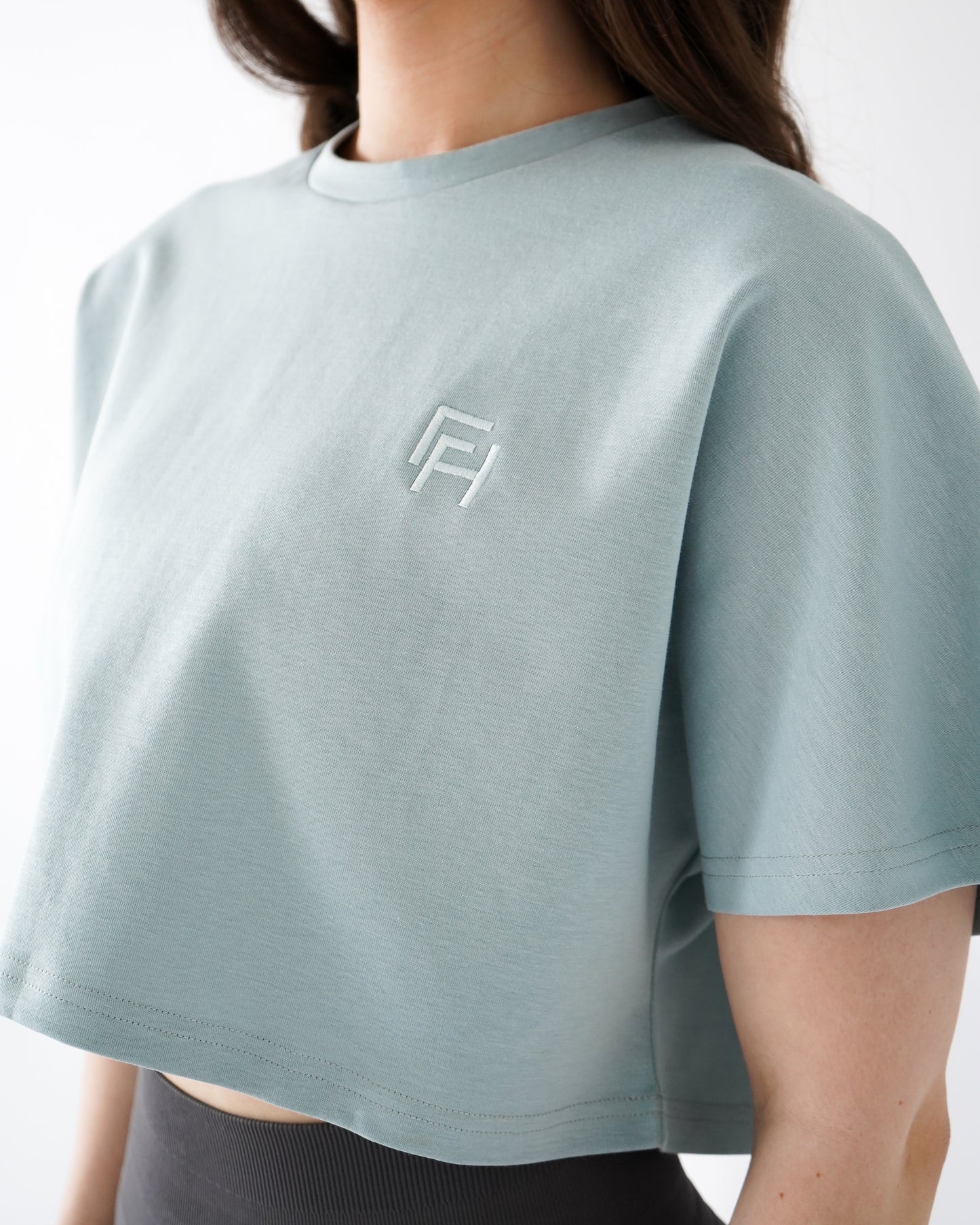 RELAXED CROP TEE- Ice