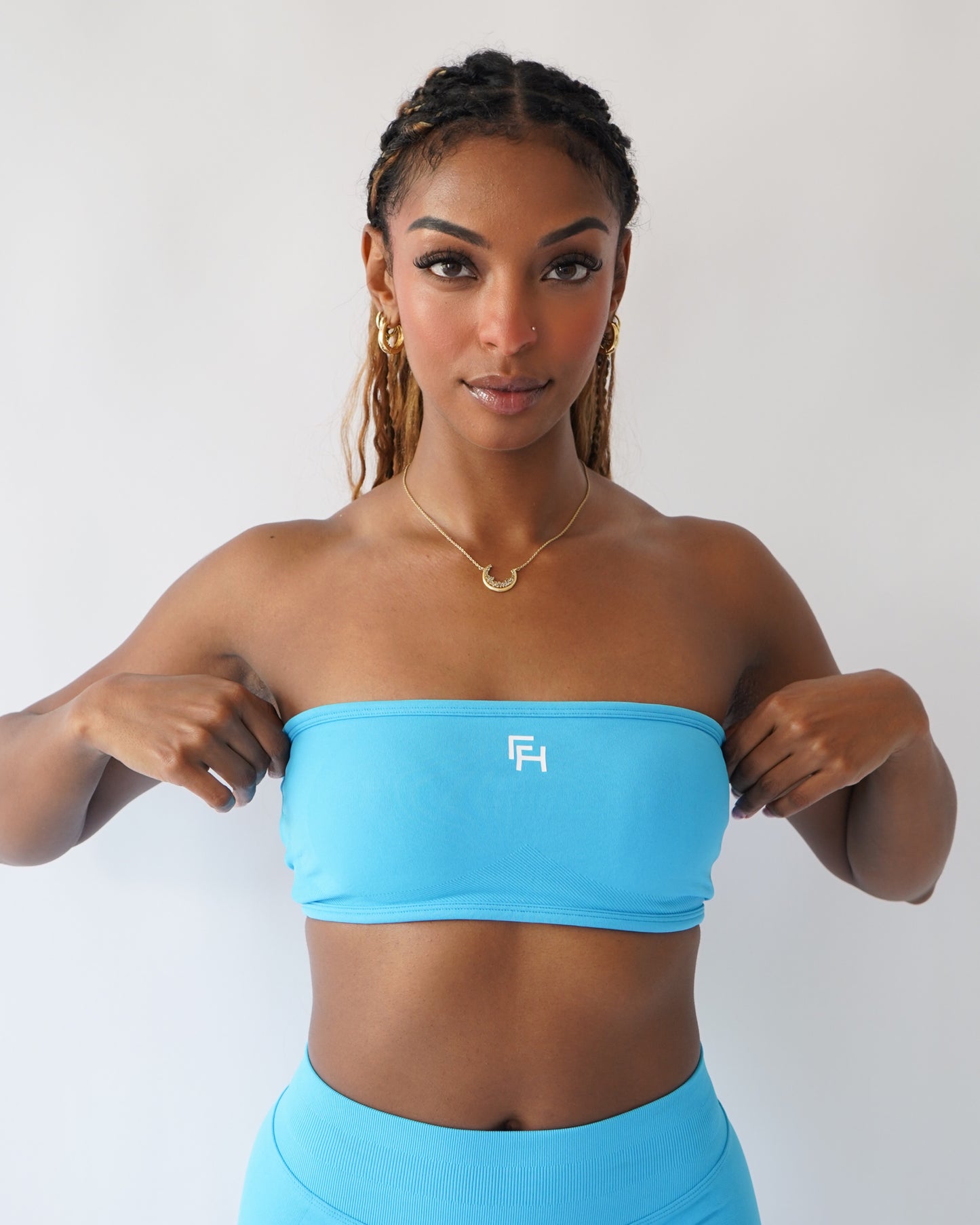 Ascend Bandeau Sports Bra - Aqua