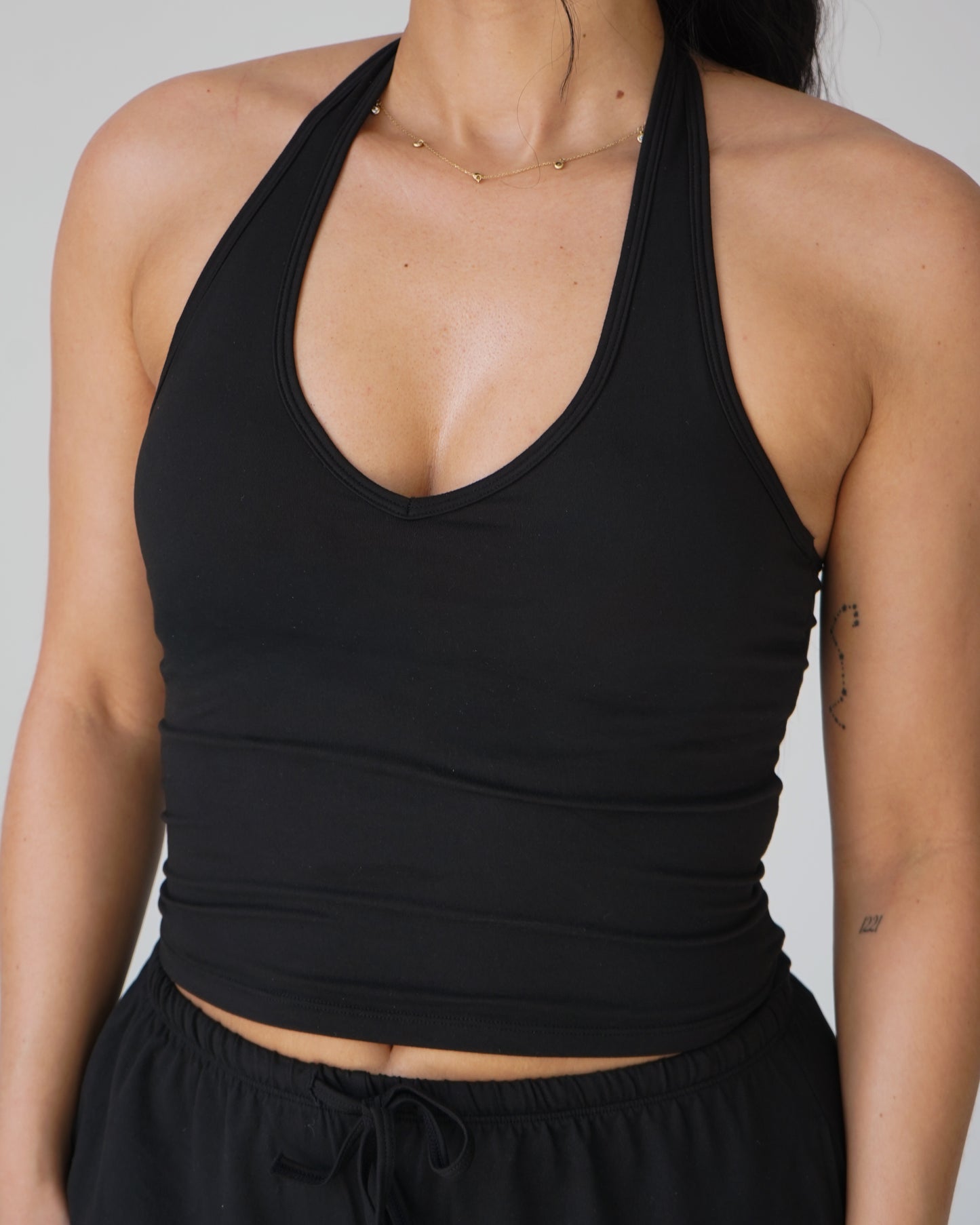 Cloud Strappy Racerback Tank - Black