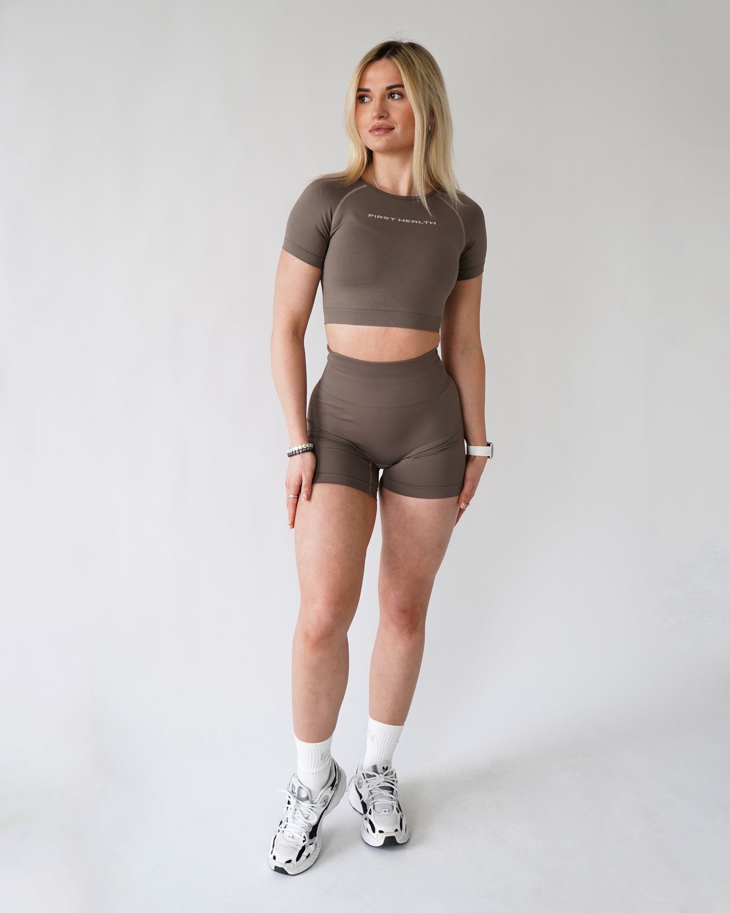 ENHANCE CROPPED TEE - Cappuccino