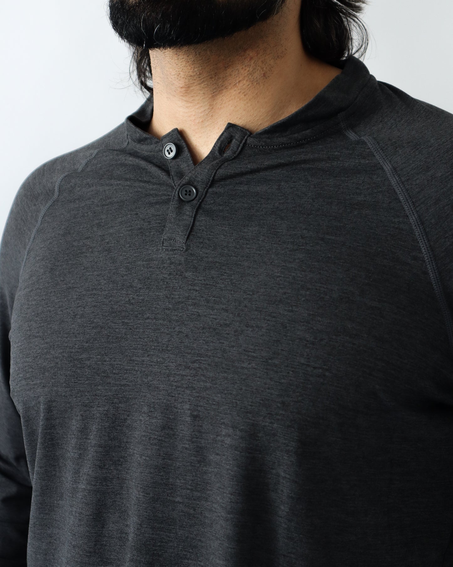 Training Henley Long Sleeve - Charcoal