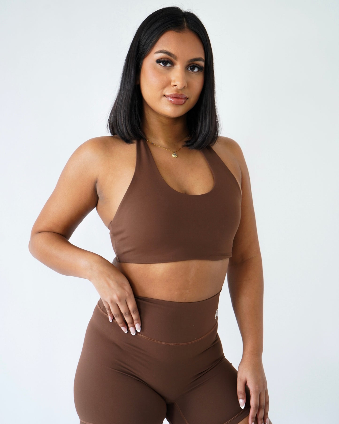 PERFORMANCE HALTER TOP - Clay