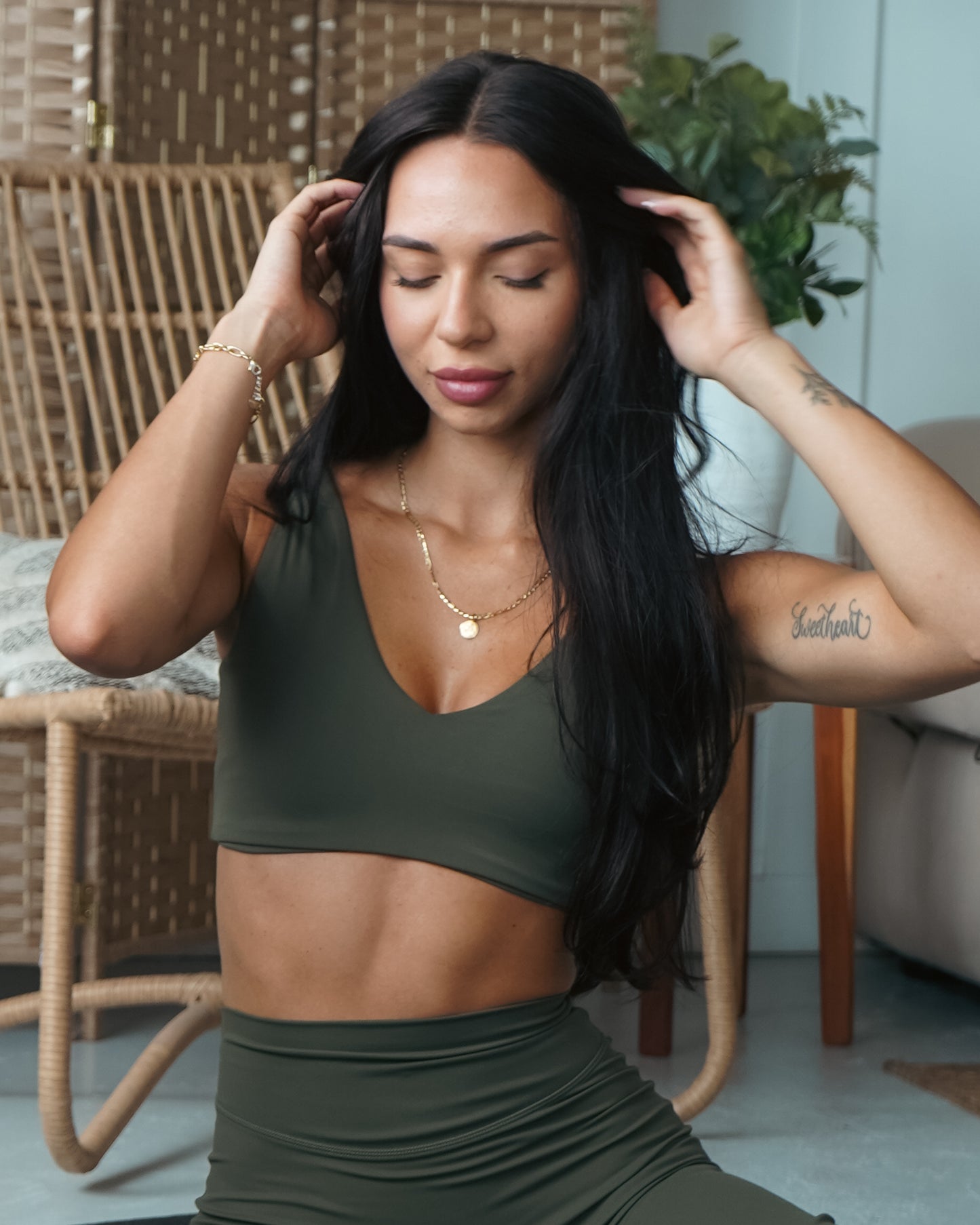 Hatha Sports Bra - Pine