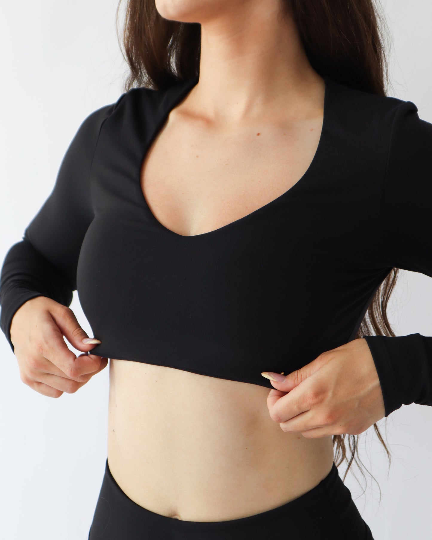 UltraSoft Crop Long Sleeve - Black