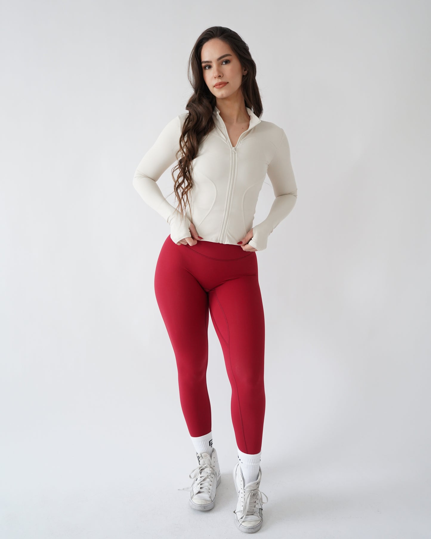 Sculpt Zip Up - Cream