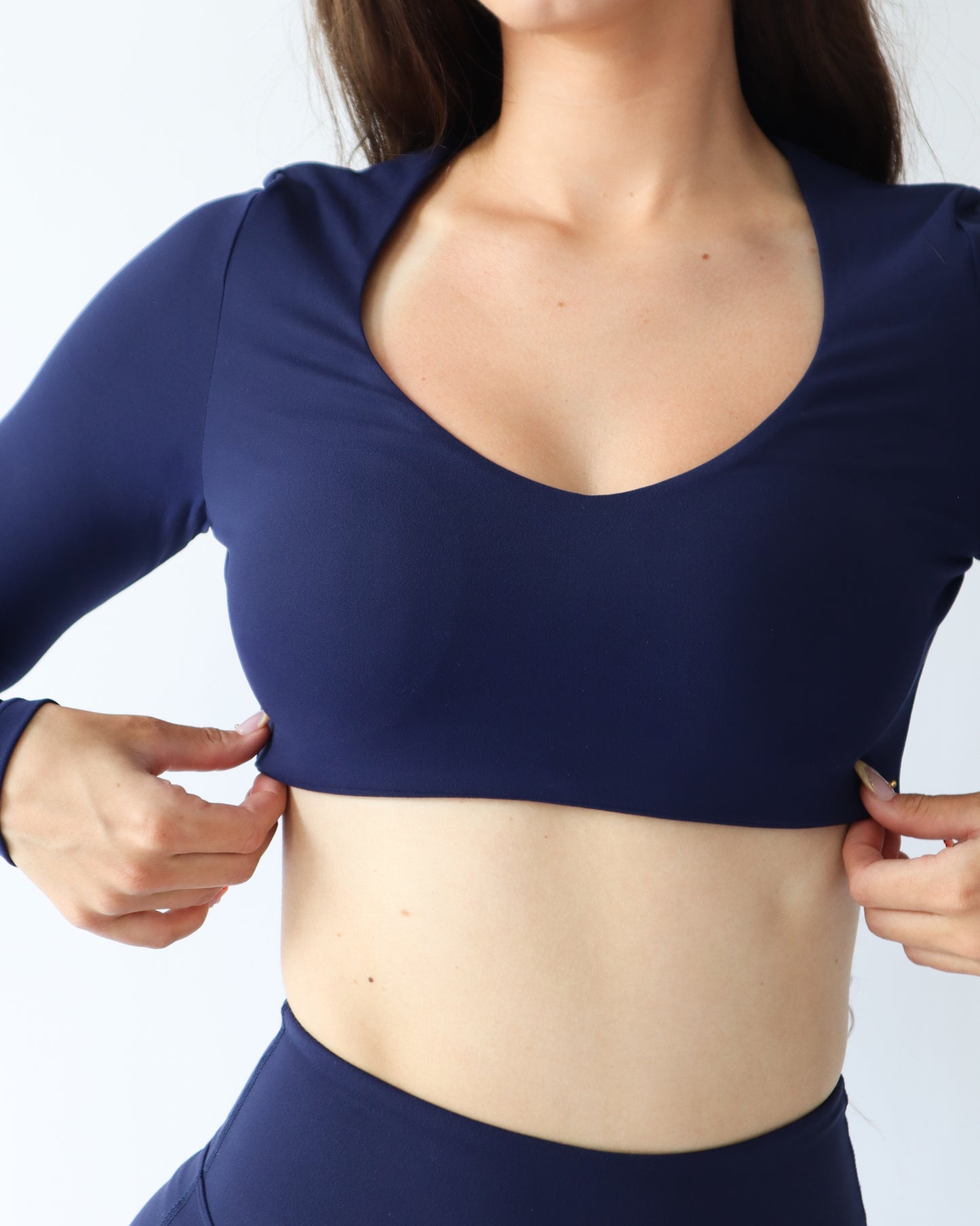 UltraSoft Crop Long Sleeve - Sapphire