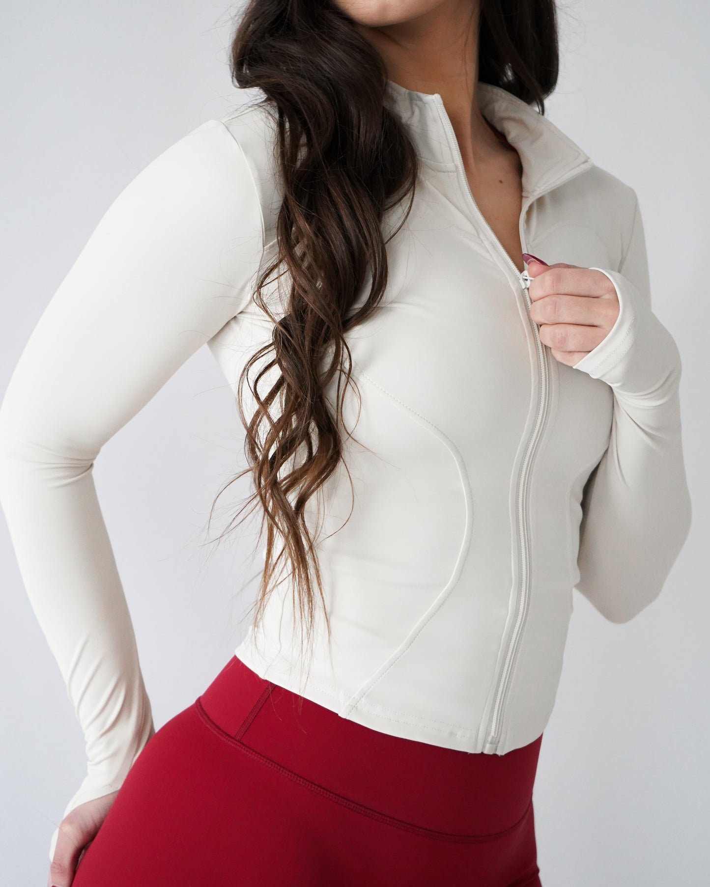 Sculpt Zip Up - Cream