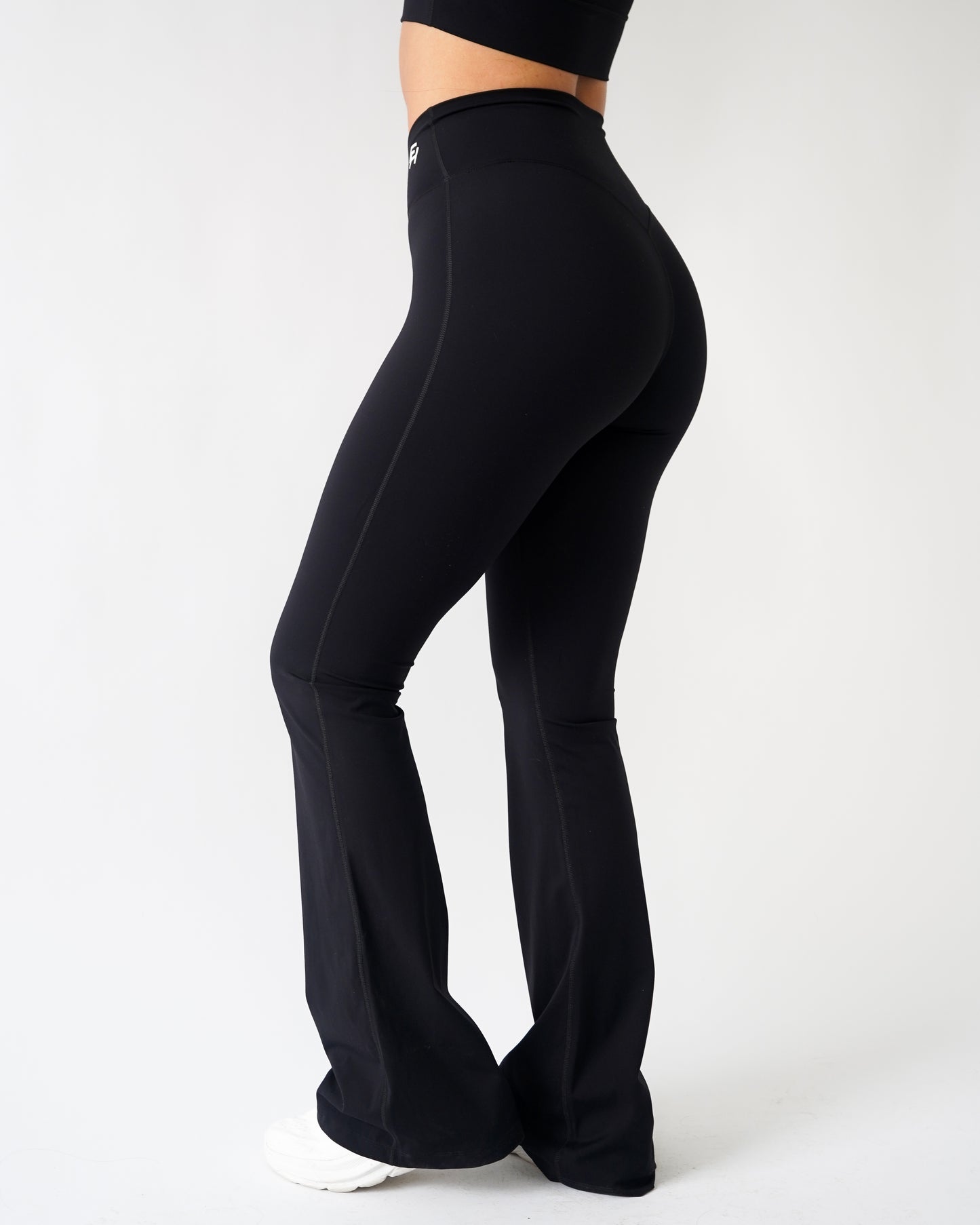 Onyx V Waist Flare Leggings - Black