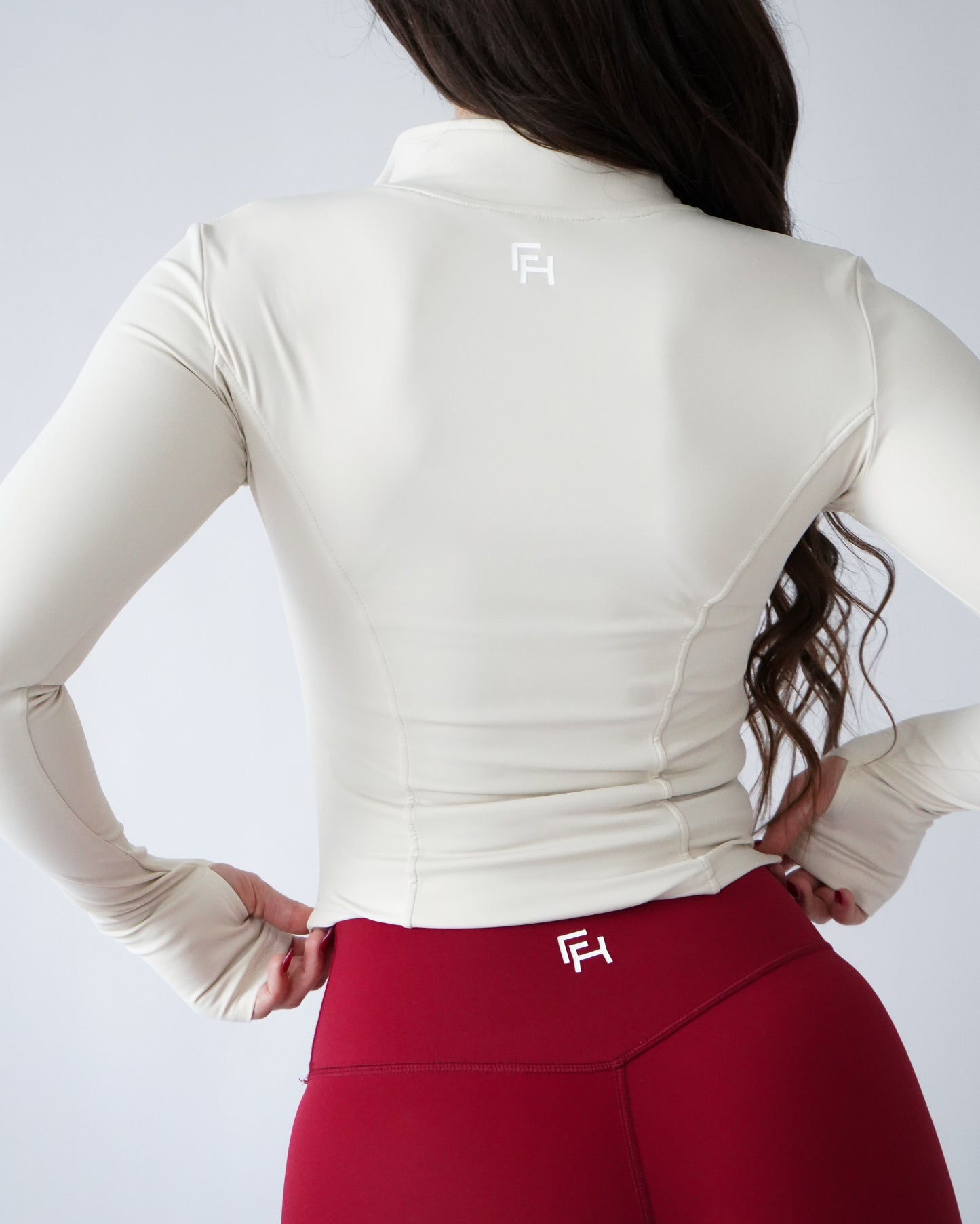 Sculpt Zip Up - Cream