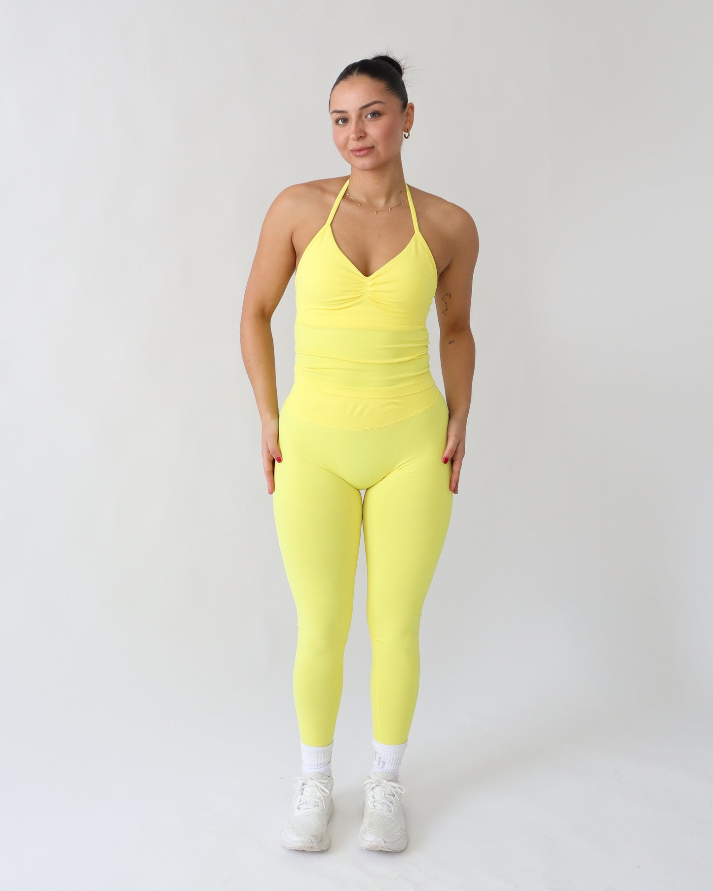 Ascend Halter Tank Top - Lemon