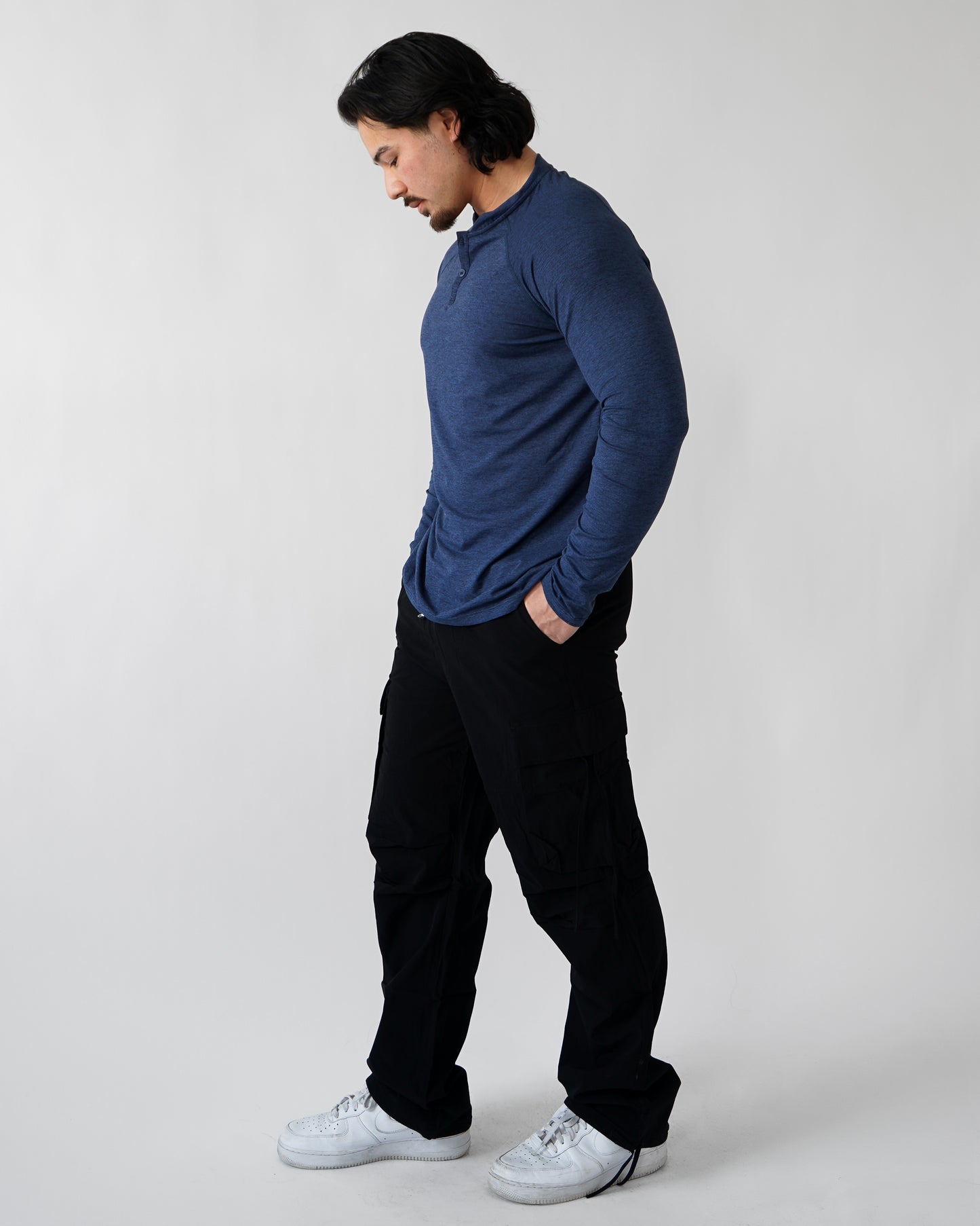 Training Henley Long Sleeve - Cobalt