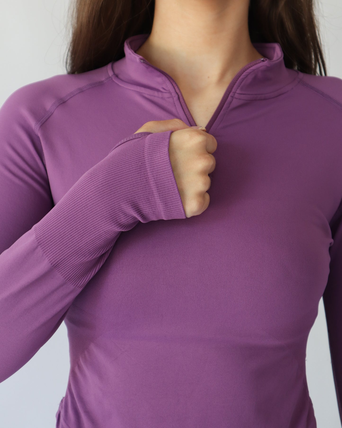 Ascend Cropped Quarter Zip - Amethyst