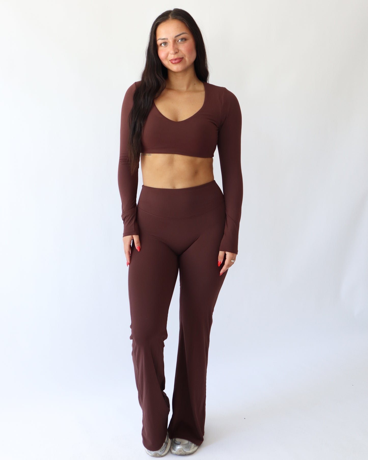 UltraSoft Mid Rise Flare Leggings - Espresso