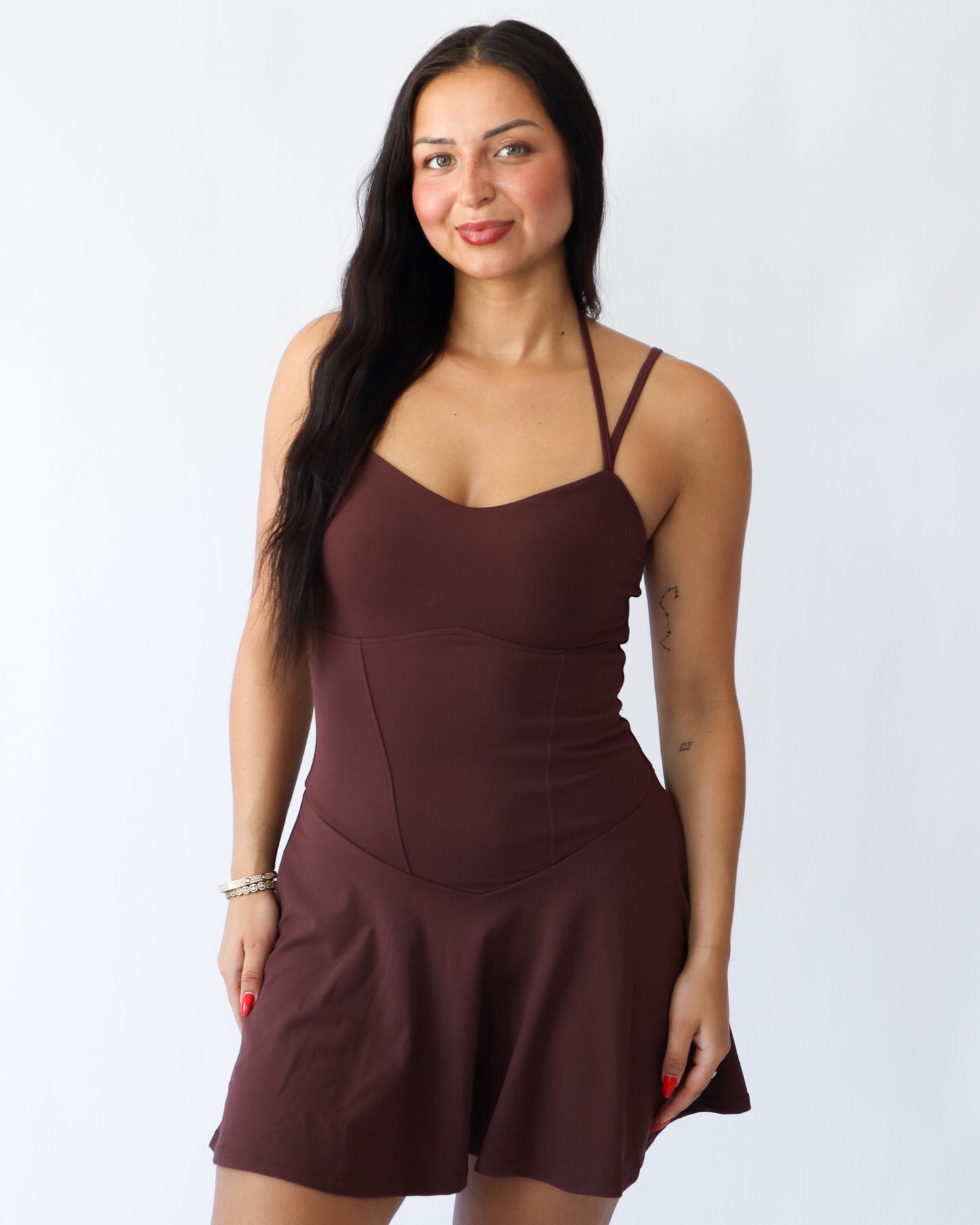 UltraSoft Mini Sport Dress - Espresso