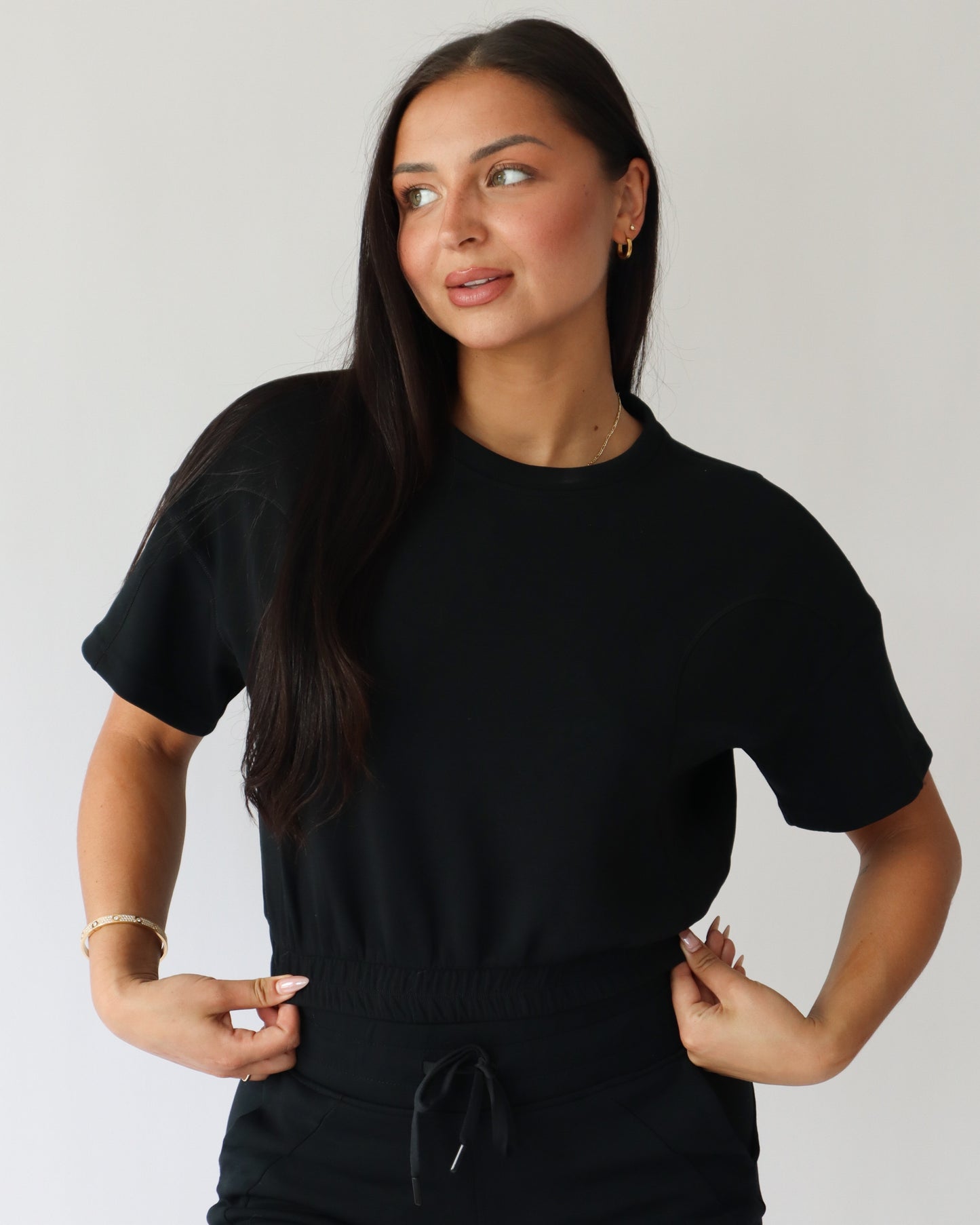 Lounge Cinched T-Shirt - Black