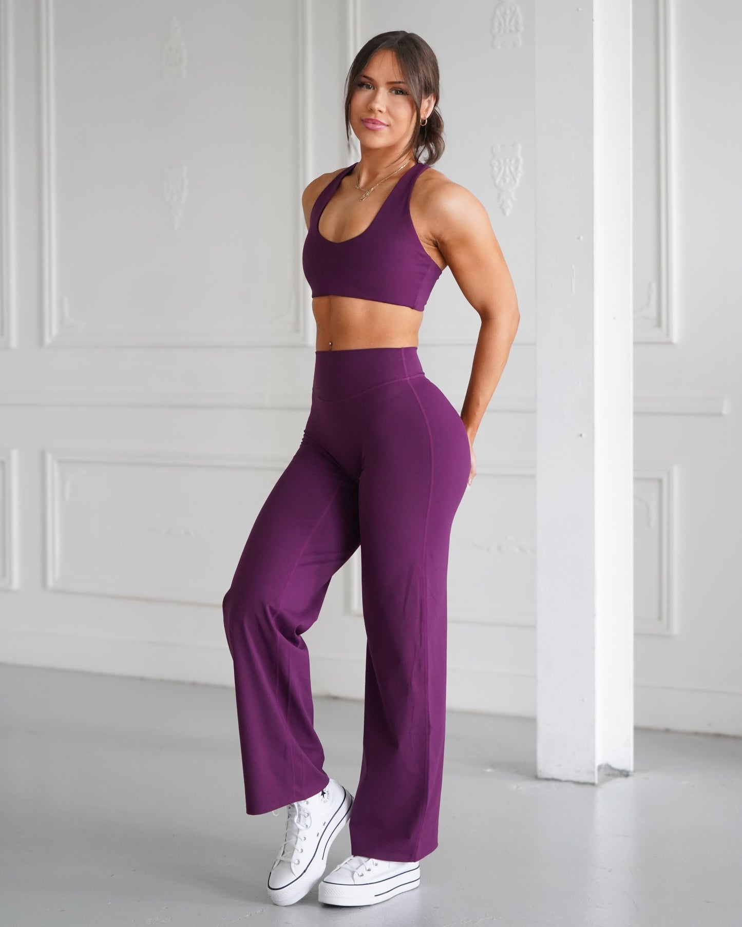 Hatha Racerback Sports Bra - Berry