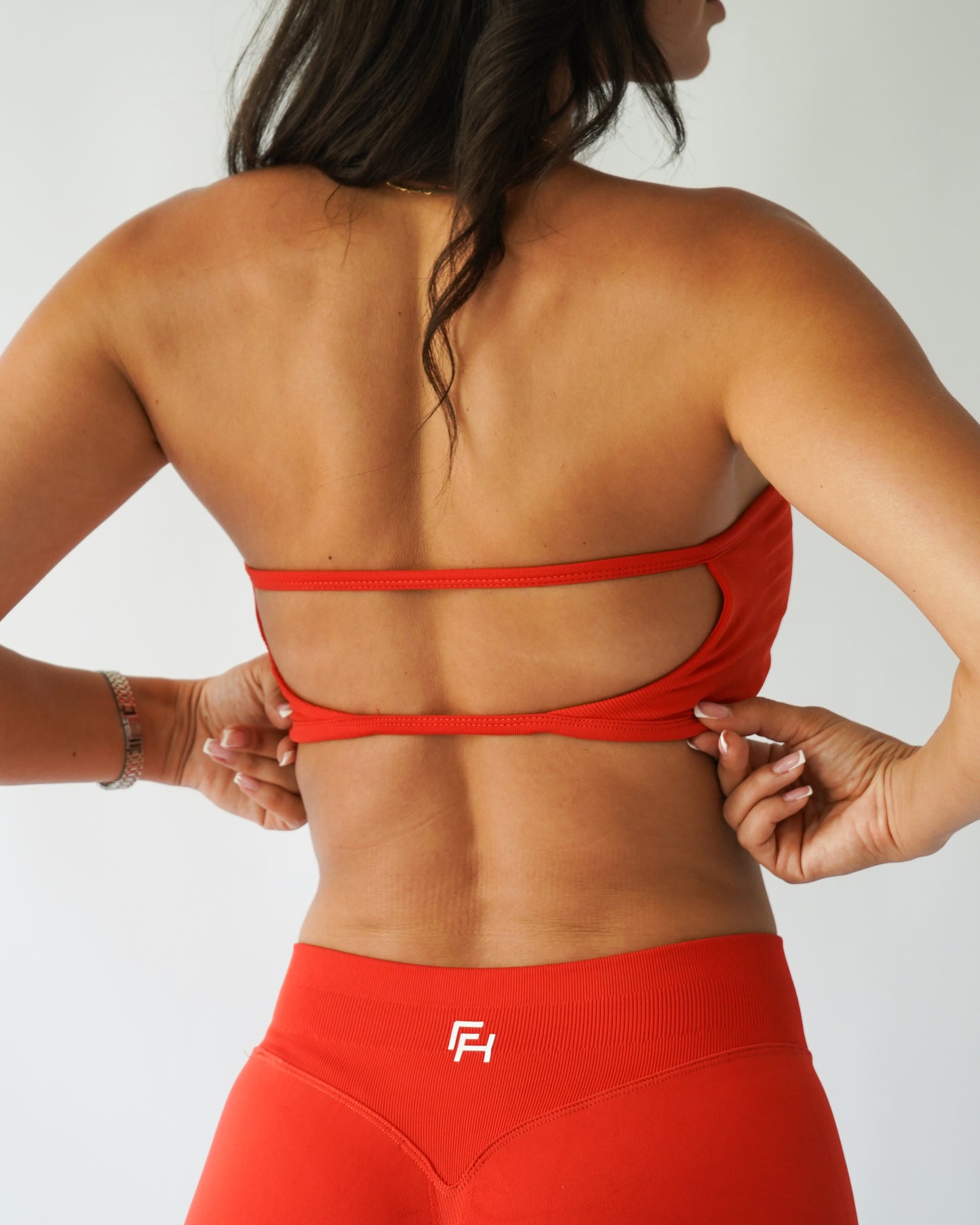 Ascend Bandeau Sports Bra - Poppy