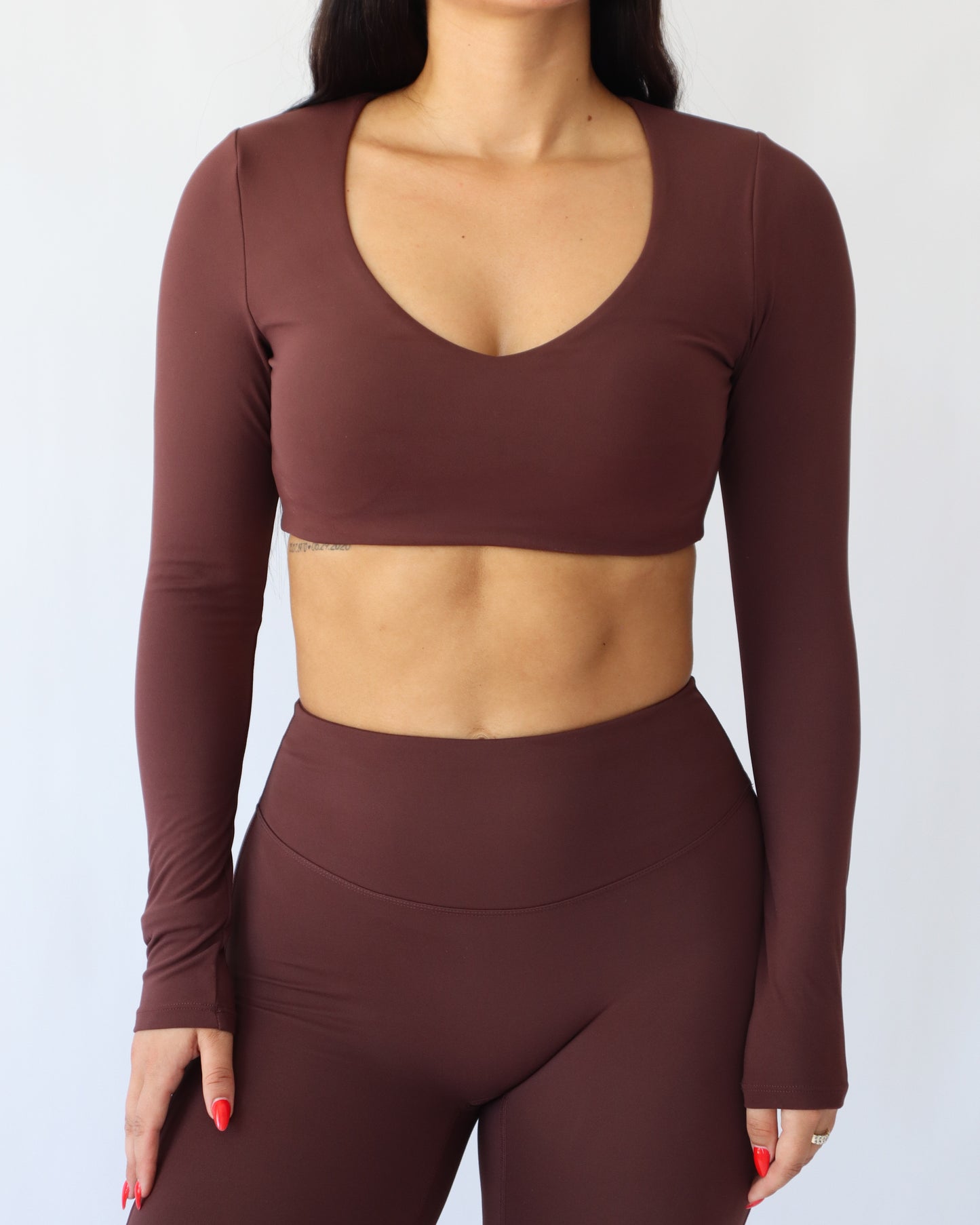 UltraSoft Crop Long Sleeve - Espresso