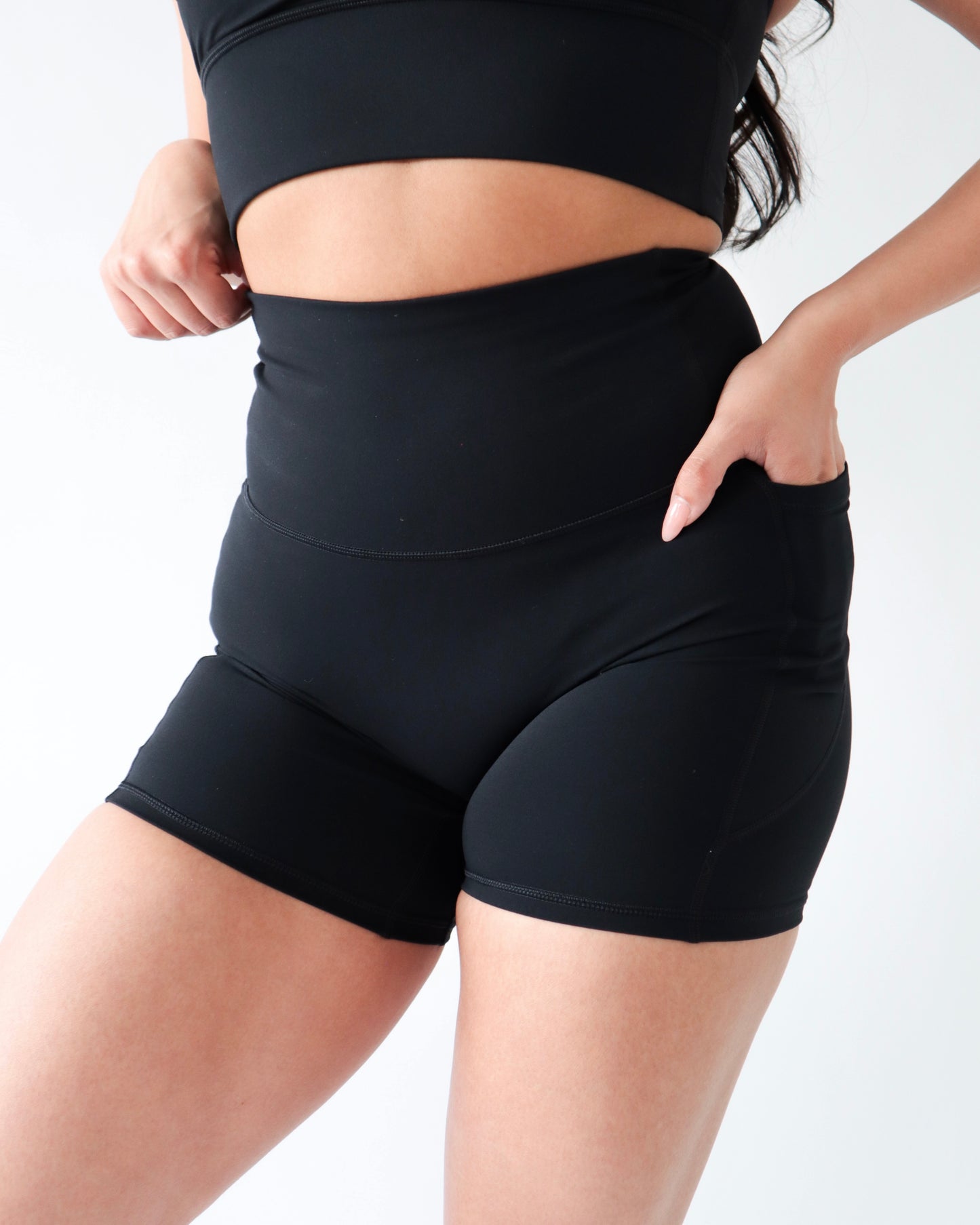 PERFORMANCE POCKET BIKER SHORTS - Black