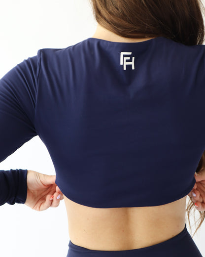 UltraSoft Crop Long Sleeve - Sapphire