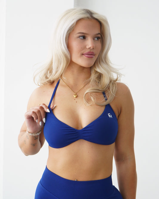 Ascend Halter Sports Bra - Neon Navy