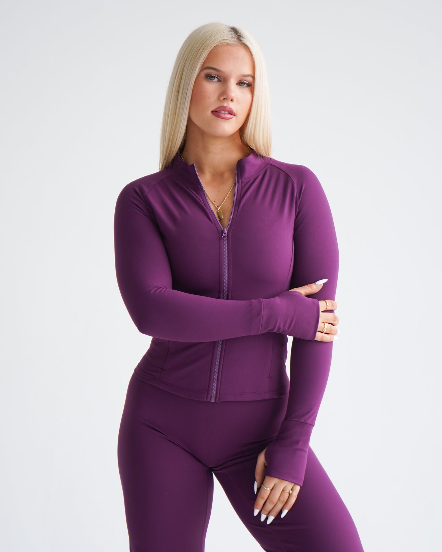 Hatha Sculpt Zip Jacket - Berry