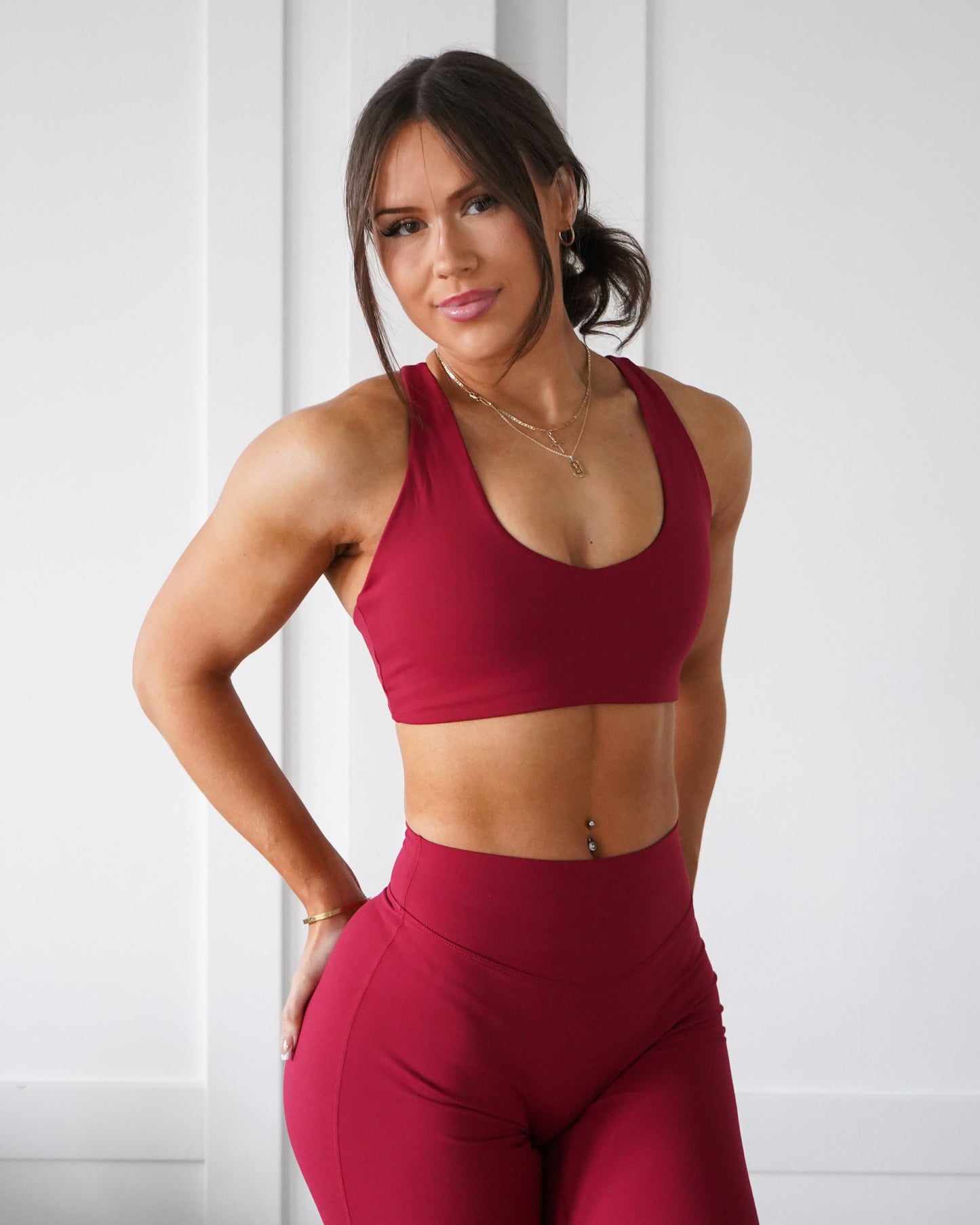 Hatha Racerback Sports Bra - Merlot