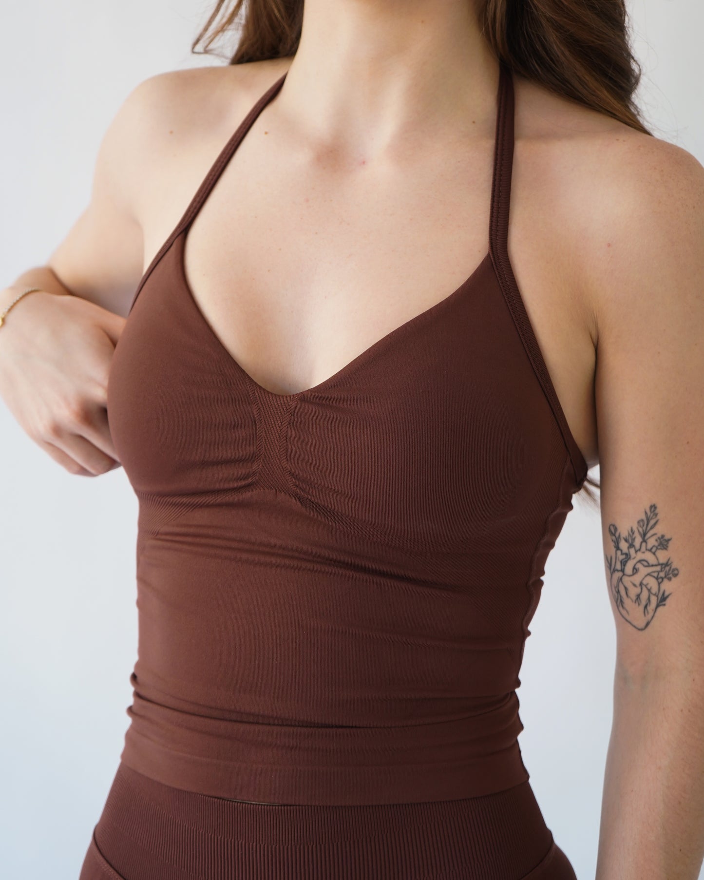 Ascend Halter Tank Top - Cinnamon