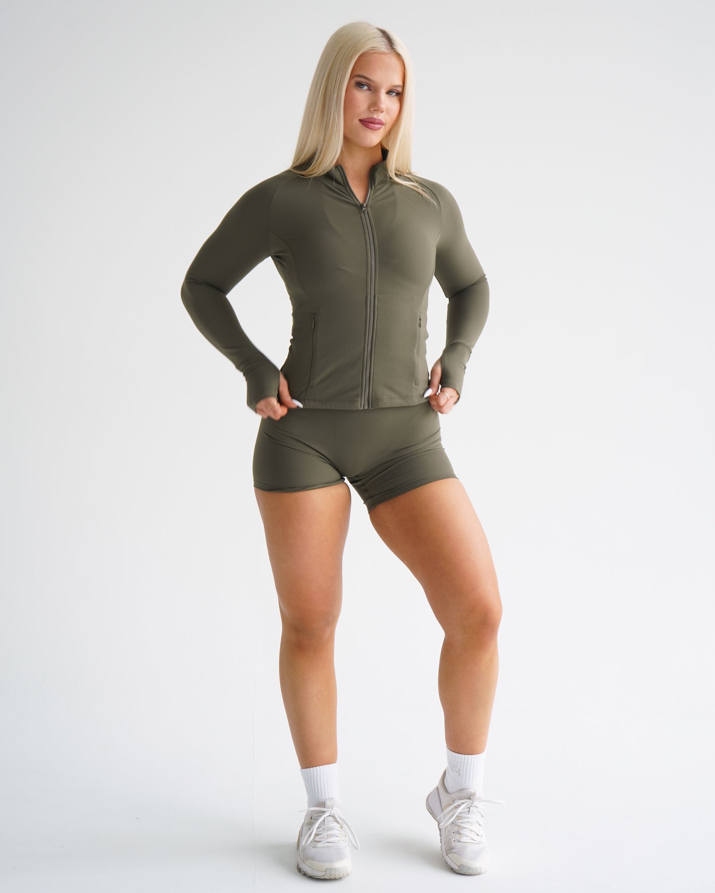 Hatha Sculpt Zip Jacket - Pine