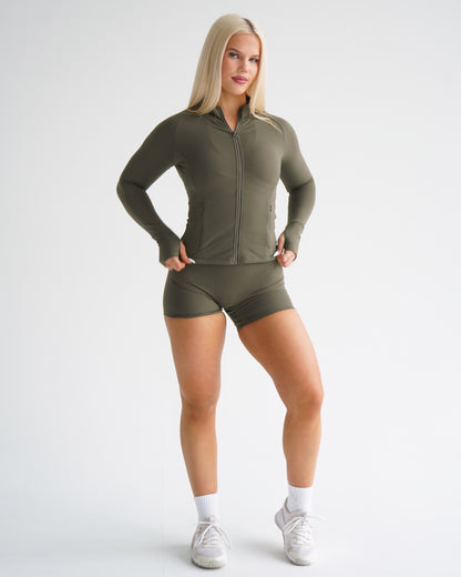 Hatha Sculpt Zip Jacket - Pine