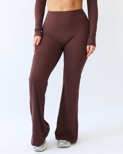 UltraSoft Mid Rise Flare Leggings - Espresso