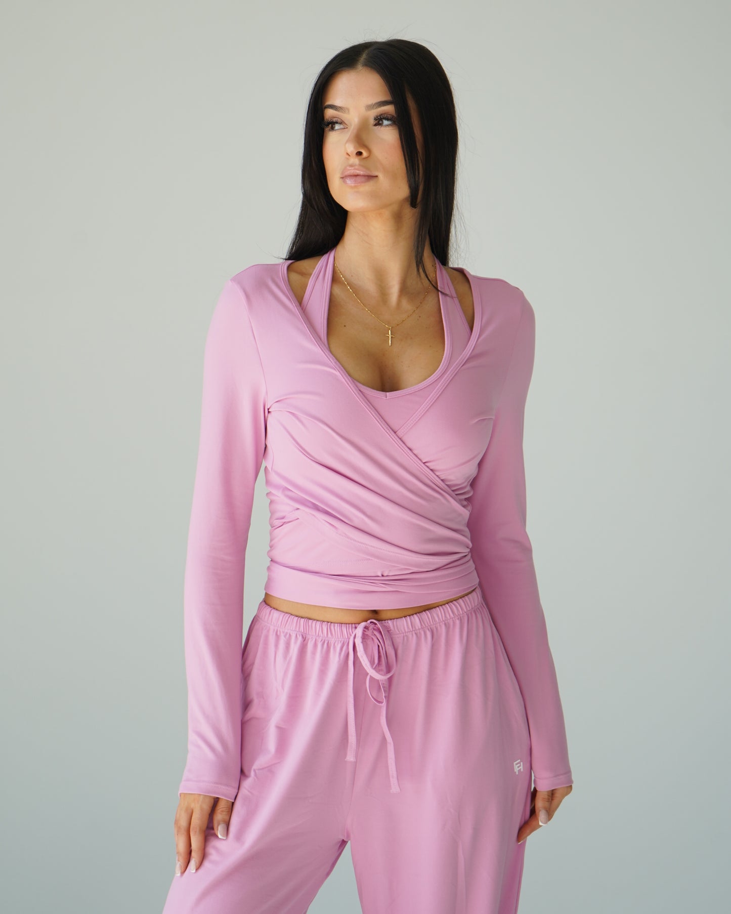 Cloud Ballet Wrap Top - Peony