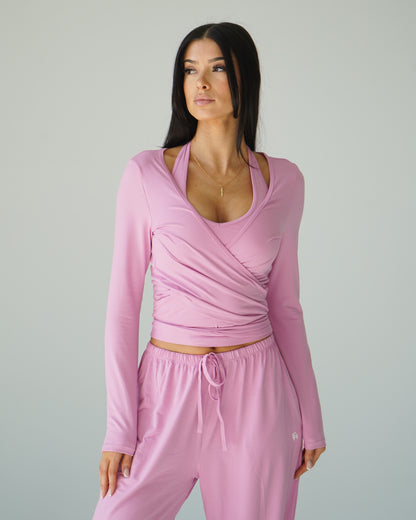 Cloud Ballet Wrap Top - Peony