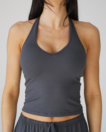 Cloud Strappy Racerback Tank - Graphite