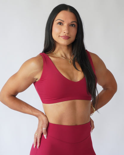 Hatha Sports Bra - Merlot
