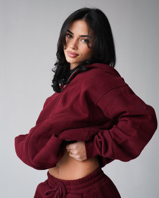 Reset Zip-Up Hoodie - Burgundy