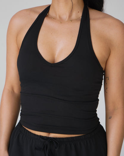 Cloud Strappy Racerback Tank - Black