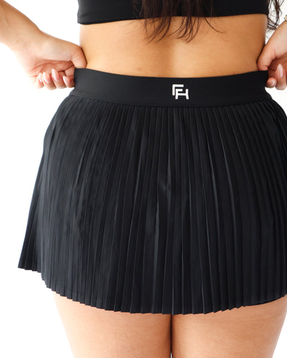 Pleated Mini Skort - Black