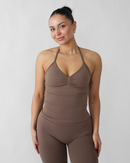 Ascend Halter Tank Top - Oak