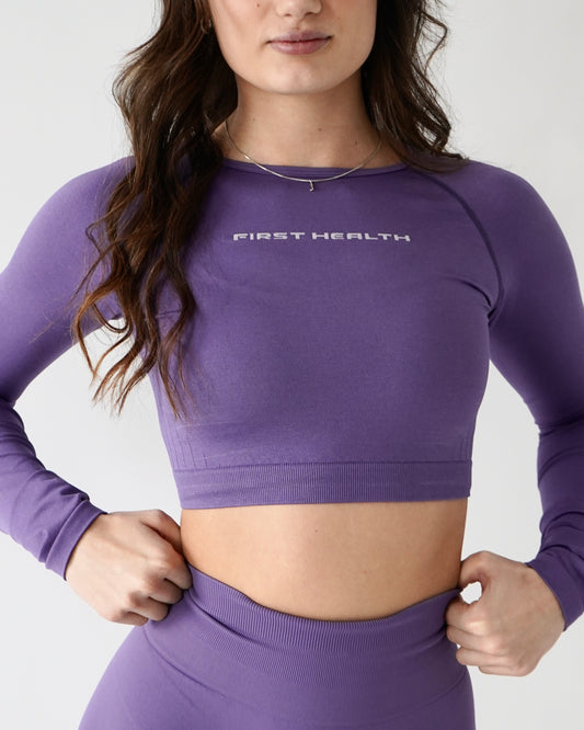 Enhance Cropped Long Sleeve - Violet