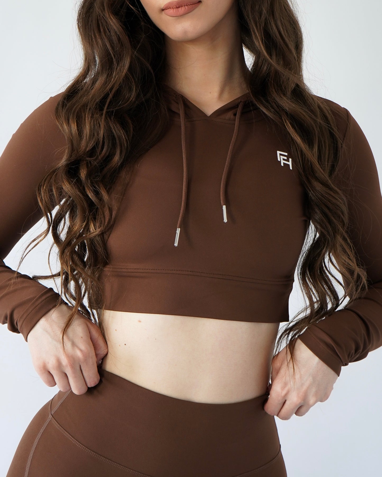 Define Crop Hoodie - Espresso