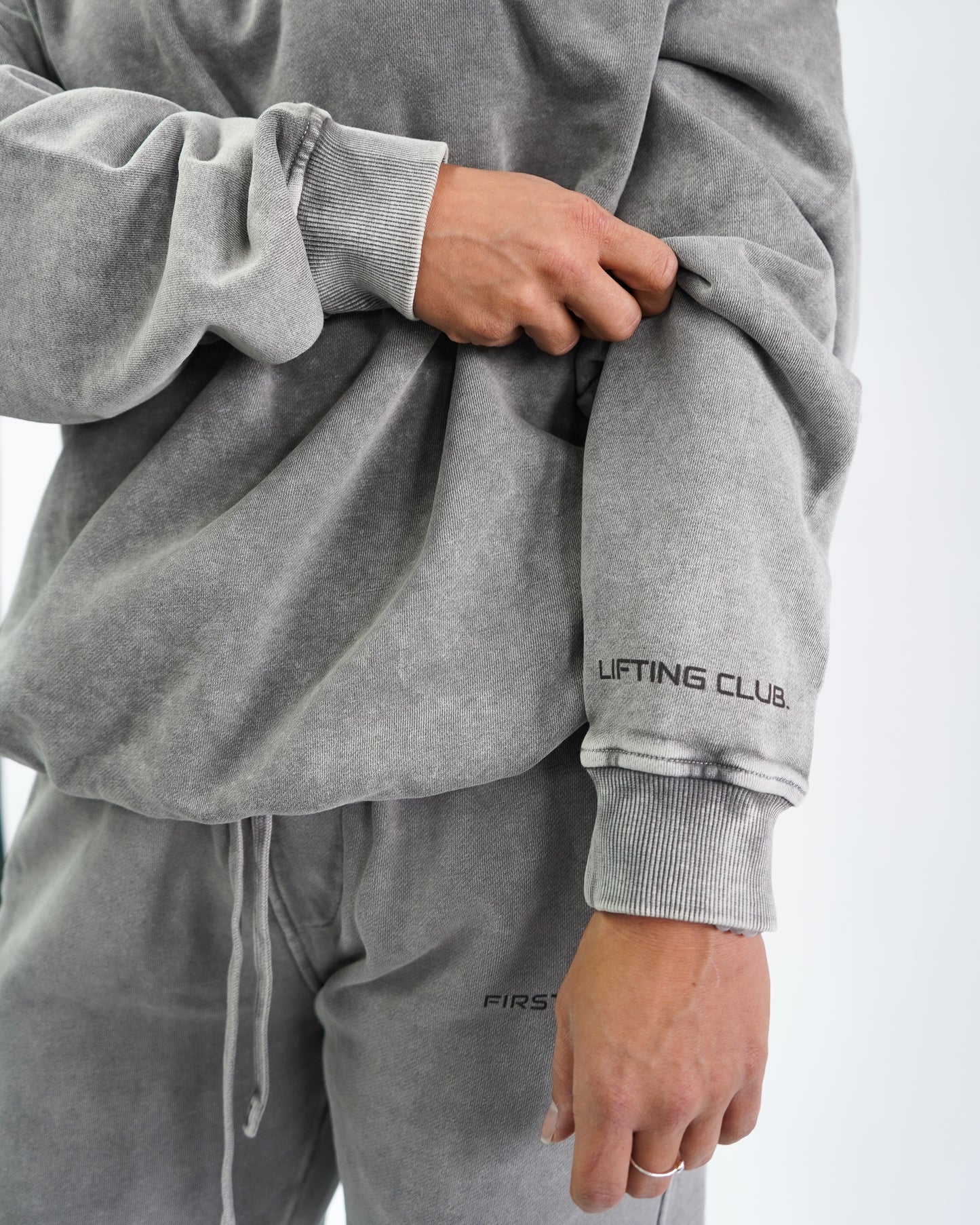 Acid Wash Crew Neck - Ash