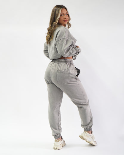 Acid Wash Joggers - Ash