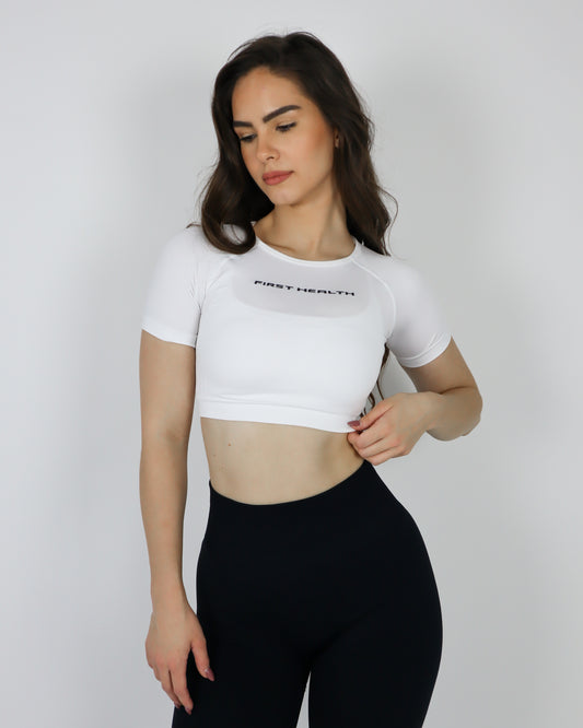 ENHANCE CROPPED TEE - White