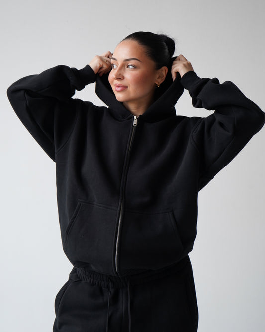 Reset Zip-Up Hoodie - Black