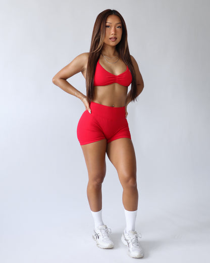 Ascend Halter Sports Bra - Strawberry