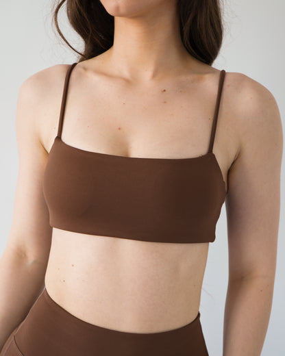 Define Bandeau Sports Bra - Espresso