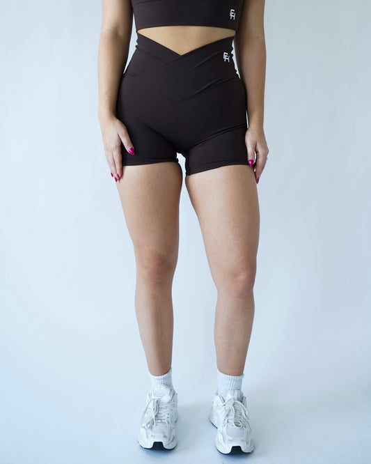 Onyx V Waist Biker Shorts 5” - Teddy