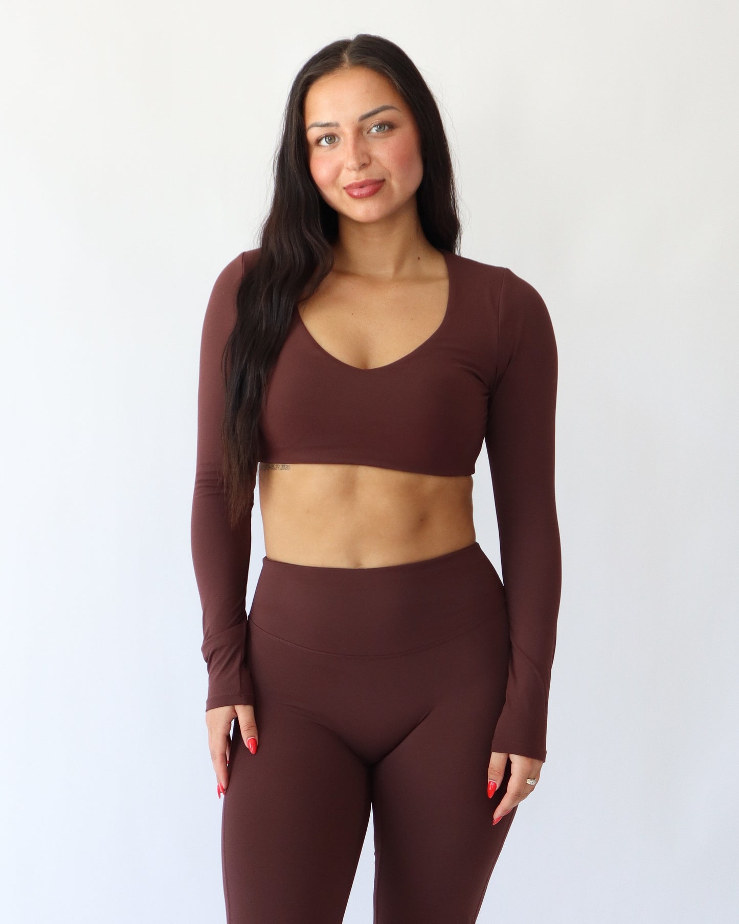 UltraSoft Crop Long Sleeve - Espresso